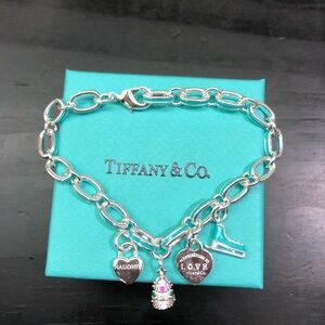 Tiffany & Co. Silver Charm Bracelet with Heart and Shoe